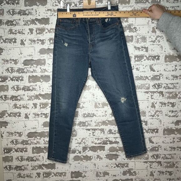 Levi’s | women denim wedgie skinny distressed button fly jeans - Picture 7 of 11